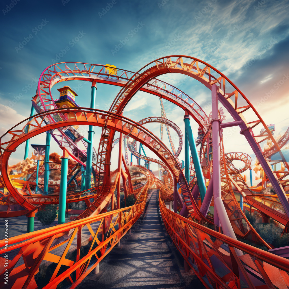 What a crazy rollercoaster, close-up What a crazy rollercoaster, close-up