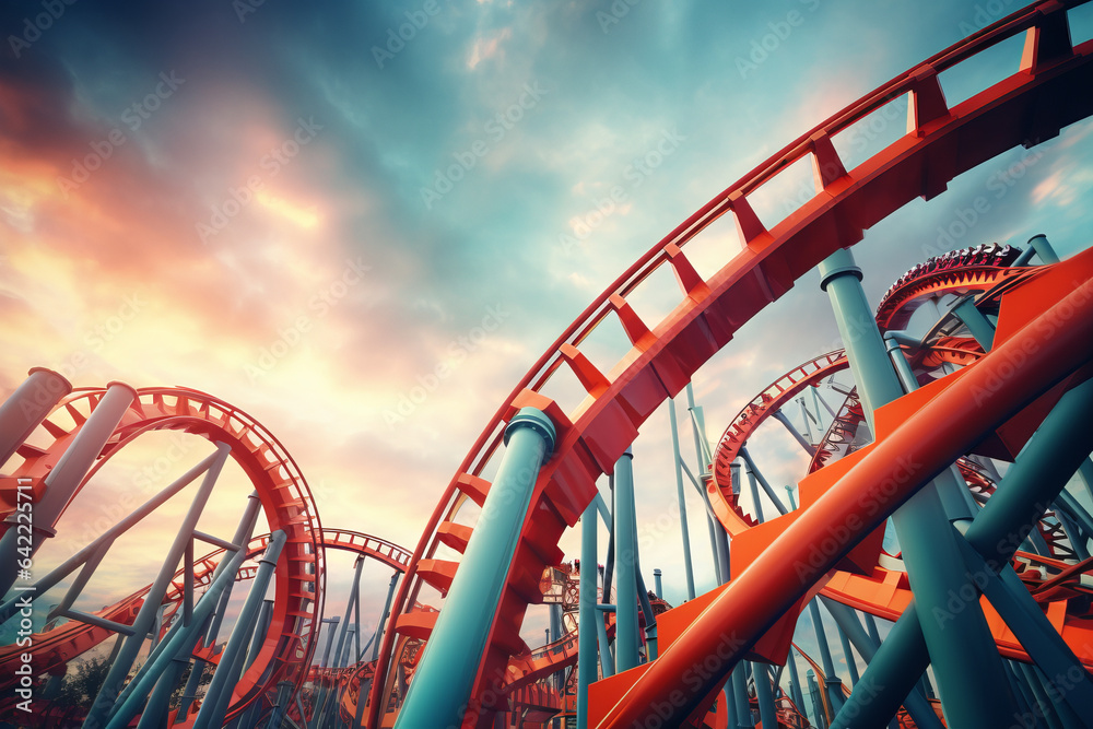 What a crazy rollercoaster, close-up What a crazy rollercoaster, close-up