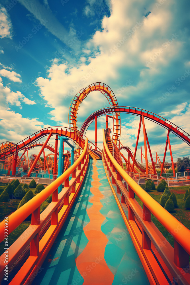 What a crazy rollercoaster, close-up What a crazy rollercoaster, close-up