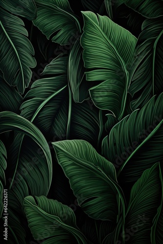 Palm Frond Paradise Leaves Background for Tropical Serenity Leafy Tropics Wonderland A Leaves Pattern for Green Living