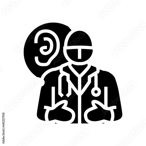 audiologist doctor glyph icon vector. audiologist doctor sign. isolated symbol illustration