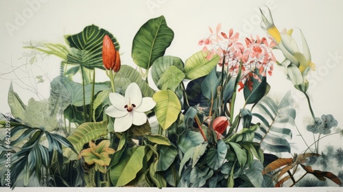 Collage botanical plants, copy space, 16:9  © Christian