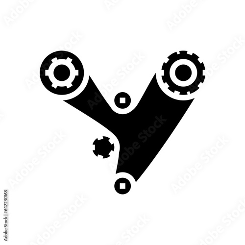 timing belt car mechanic glyph icon vector. timing belt car mechanic sign. isolated symbol illustration