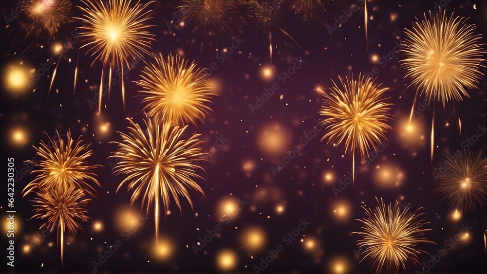 Fireworks at Night. Colorful firework background. New Year celebration, Abstract holiday background