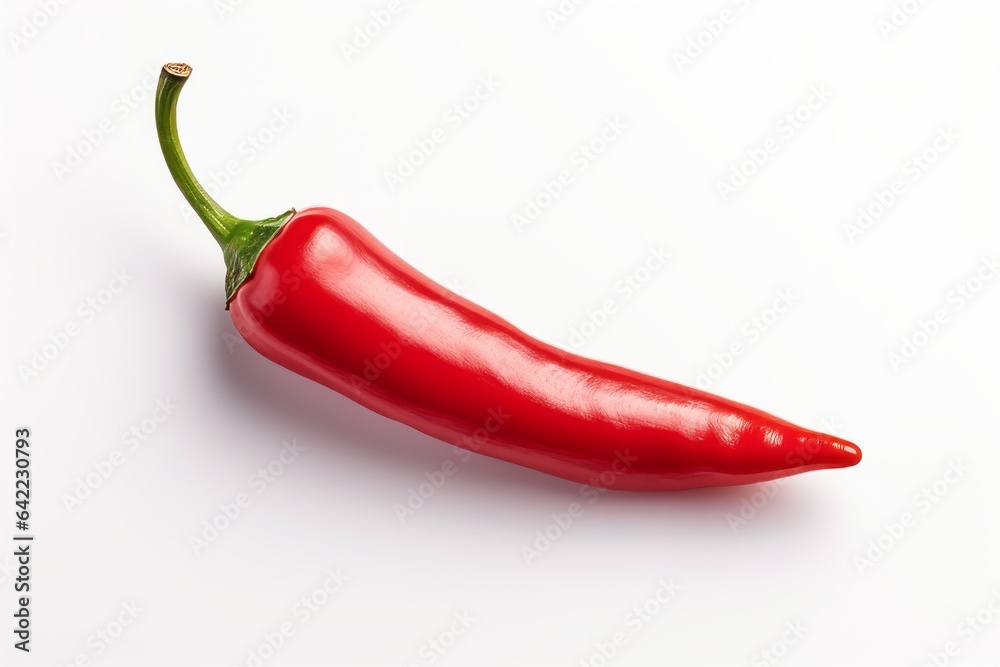 Red hot chili pepper isolated on white background generative ai