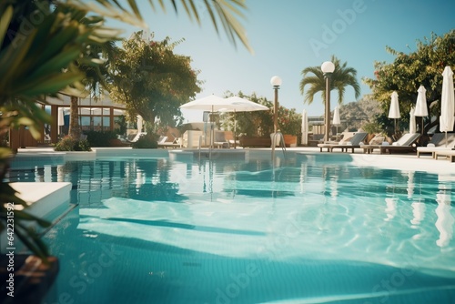 Resort swimming pool cinematic photography 3d render generative ai © Gilang