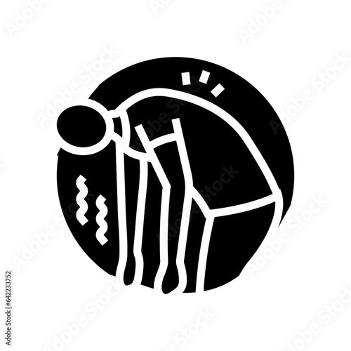 fatigue weakness disease symptom glyph icon vector. fatigue weakness disease symptom sign. isolated symbol illustration
