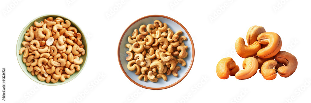 Fototapeta premium Cashews roasted transparent background