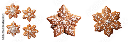 Gingerbread shaped like asterisks gift for the holidays transparent background