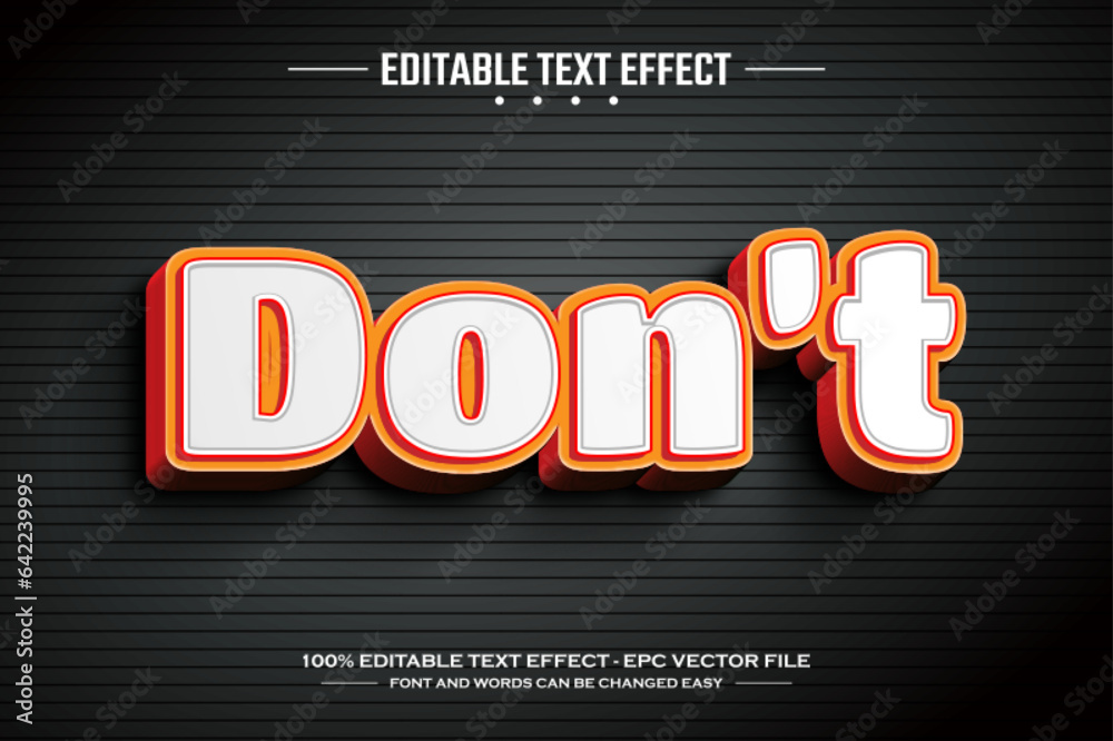 Don't 3D editable text effect template