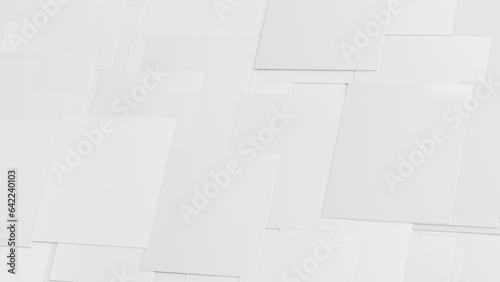 Clean off-white squares background wallpaper banner. Elegant minimalist 3d illustration.