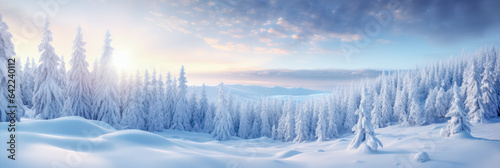 Winter landscape panorama with snow © eyetronic