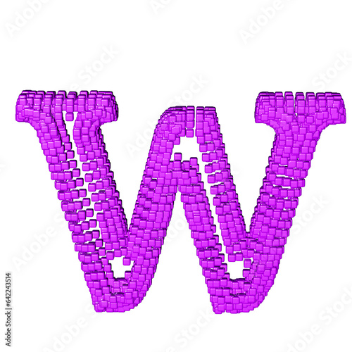 Wallpaper Mural Symbol made of purple cubes. letter w Torontodigital.ca