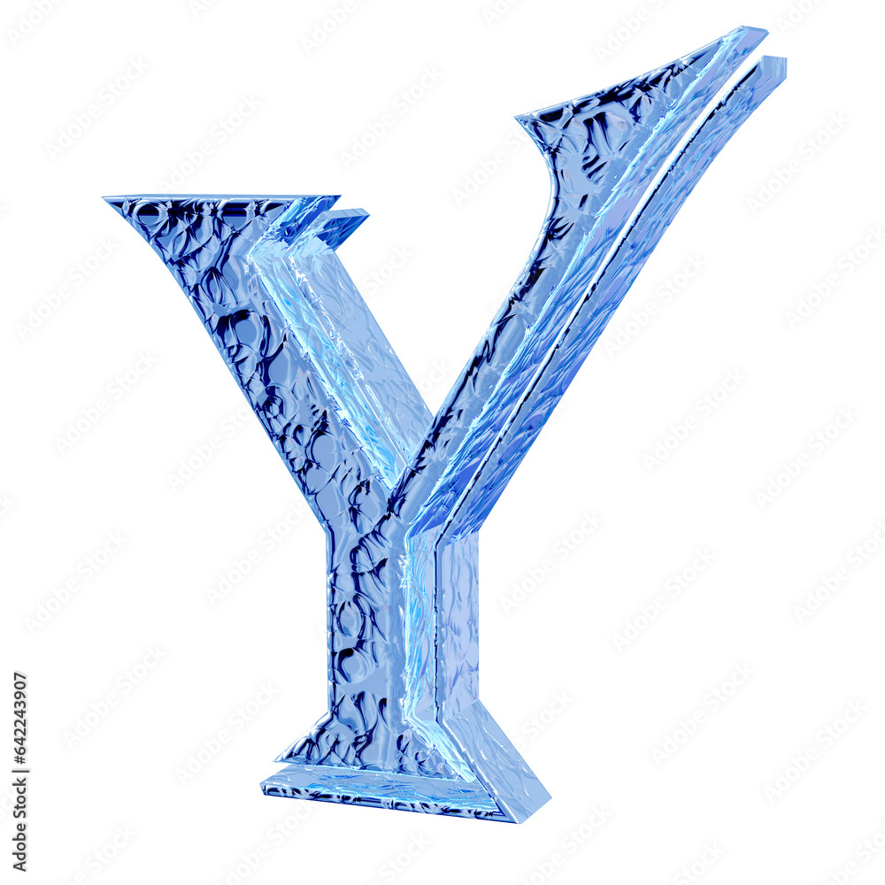 Fototapeta premium Fluted ice symbol right side view. letter y