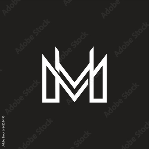 letter mm hm overlap infinity logo vector