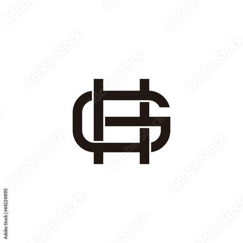 letter hg monogram overlapping line logo vector