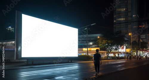 Billboard Template Mockup. Blank Space. Advertisement street City. For designers.