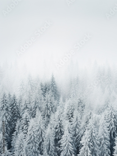Beautiful snowy forest in winter