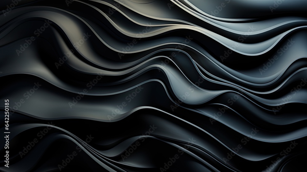 Obraz premium black charcoal wallpaper shaped like a wave can be use for can be used for presentations background luxury, elegant, modern
