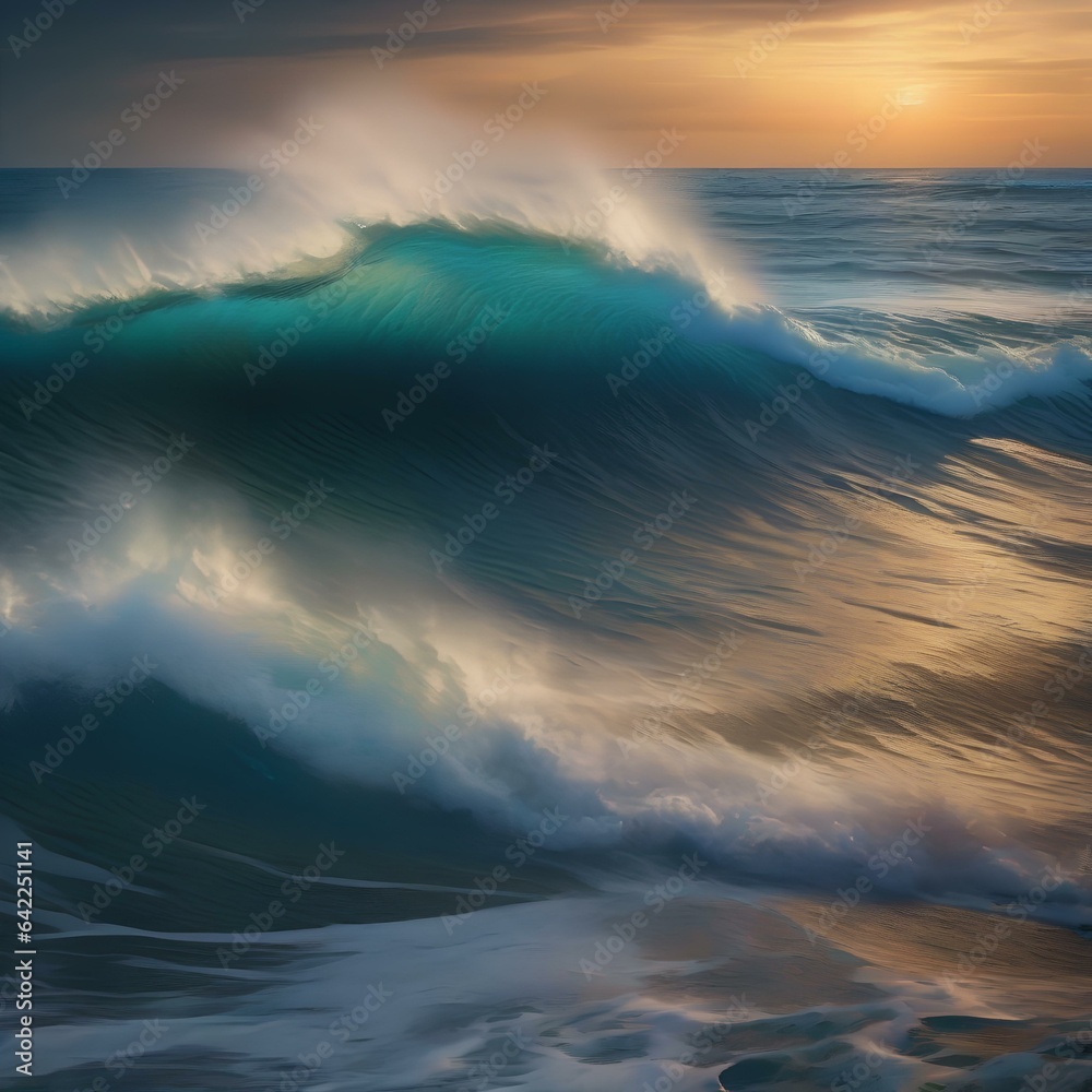 A pixelated ocean shore where waves transform into cascades of binary2 A pixelated ocean shore where waves transform into cascades of binary2