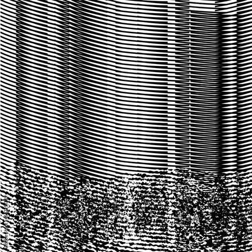 The ribbed texture is sharply distorted at the bottom, showing noise.