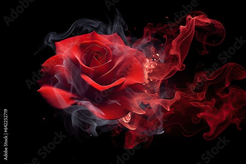 blossom scent ro black beauty abstract fragrance red isolated smoke space background concept rose background rose flower swirl wrapped love copy black curve smoke perfume swirl red valentine nature