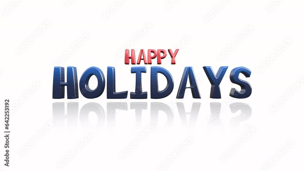 Cartoon Happy Holidays text on white gradient, motion abstract promo, winter and holidays style background Cartoon Happy Holidays text on white gradient, motion abstract promo, winter and holidays style background
