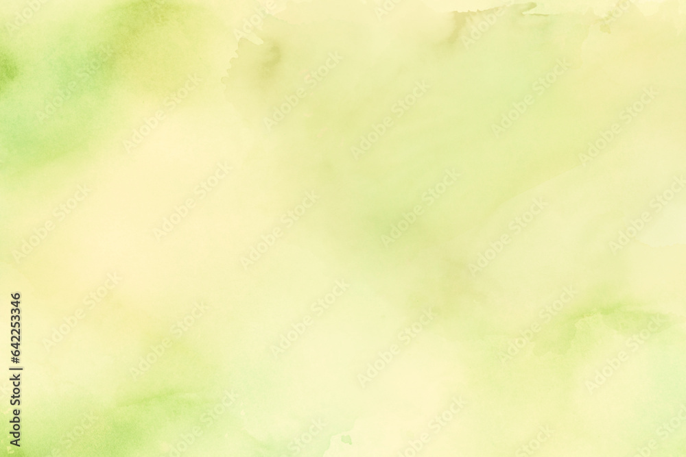 Obraz premium Abstract green pastel watercolor stains background on watercolor paper textured for design templates invitation card