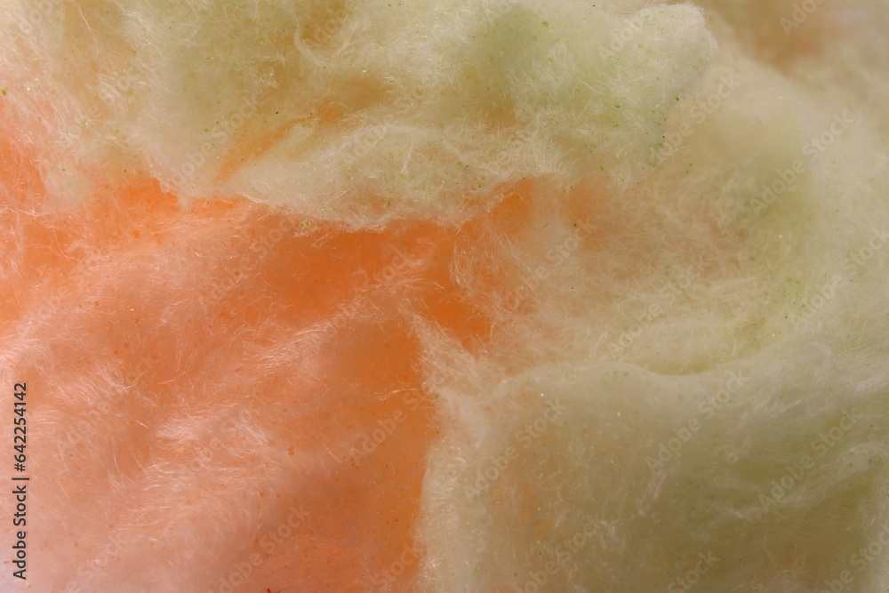 Fototapeta premium Color cotton candy as background, closeup view