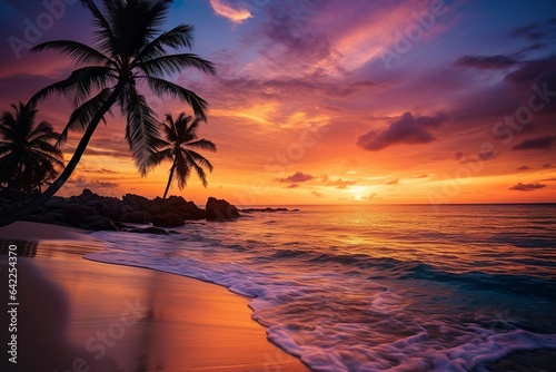 sunset over the beach © IKARTS