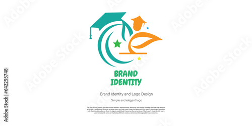 education and study logo design for graphic designer or web developer