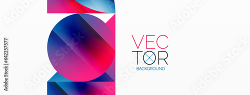 Serene gradient template. Circles and triangles mingle in minimalist perfection. Gentle fusion of forms and hues creates balanced yet captivating backdrop, embodying modern sophistication