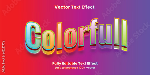 vector colorful 3d editable text effect