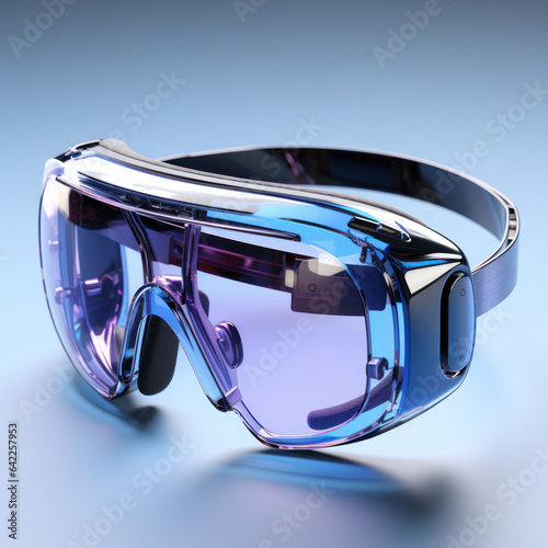 VR glasses iconisometric icon blue frosted glass 
 photo