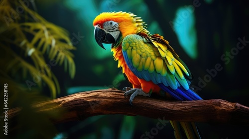 Parrot on a branch  AI generated Image