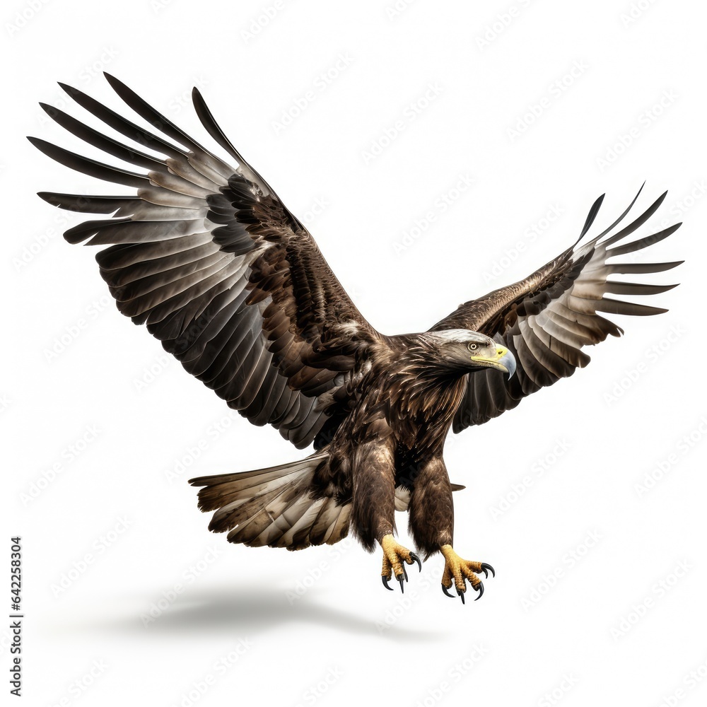 Obraz premium Eagle in white background, AI generated Image