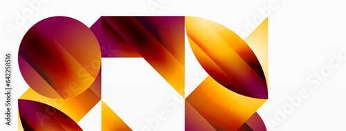Serene gradient template. Circles and triangles mingle in minimalist perfection. Gentle fusion of forms and hues creates balanced yet captivating backdrop, embodying modern sophistication