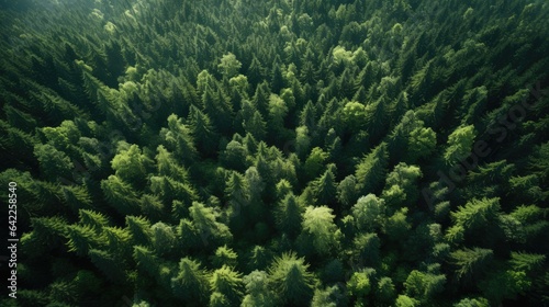 Forest view from above, AI generated Image