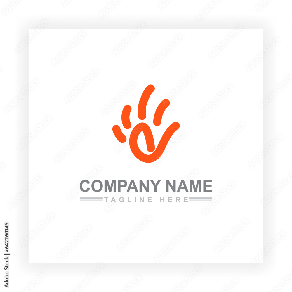 Orange footprints and G letter logo design on white background suitable for your business logo needs. Vector