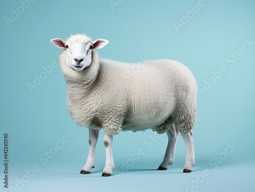 a sheep isolated on blue background