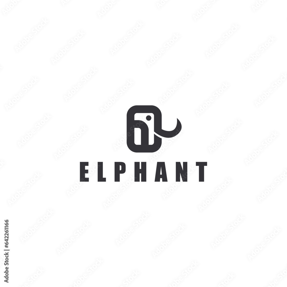 Abstract elephant vector logo design Abstract elephant vector logo design