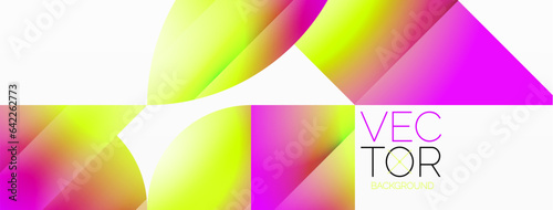 Serene gradient template. Circles and triangles mingle in minimalist perfection. Gentle fusion of forms and hues creates balanced yet captivating backdrop, embodying modern sophistication