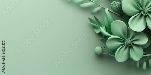 Beautiful abstract green floral design background. beautiful Generative AI AIG32