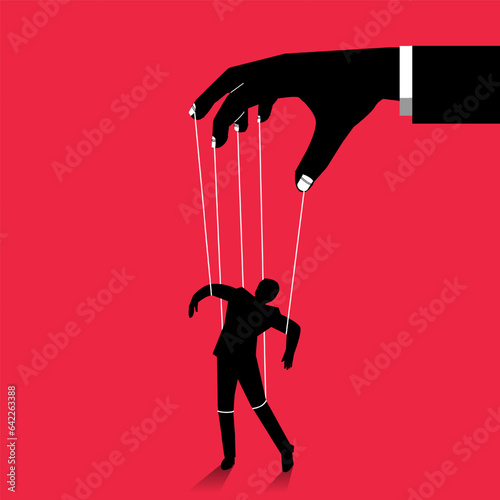 Dictator control or manipulator concept, boss puppet abuse manipulations, manipulative person, employer domination exploitation authority manipulator