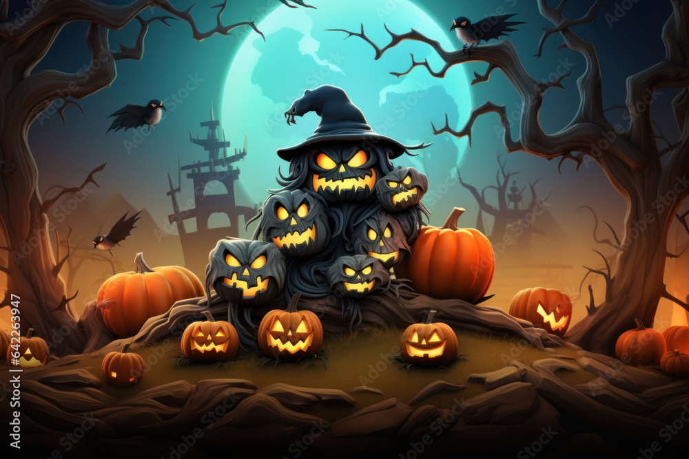 Halloween-Themed Background: Spooky Seasonal Delights. Generative AI Halloween-Themed Background: Spooky Seasonal Delights. Generative AI