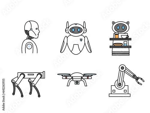 様々なロボットのアイコンセット