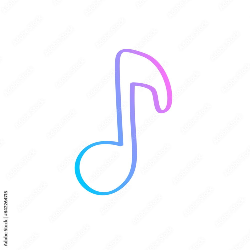 Vector eighth notes icon isolated on white background Vector eighth notes icon isolated on white background