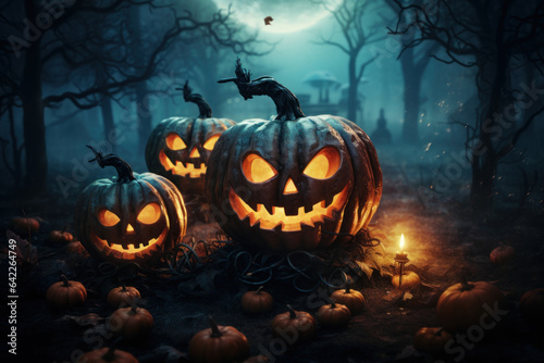 Halloween-Themed Background: Spooky Seasonal Delights. Generative AI