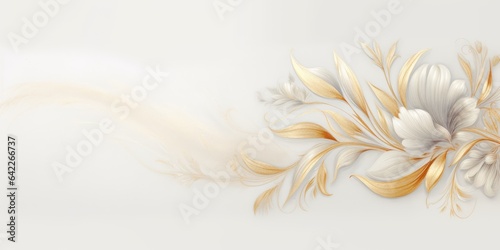 Beautiful abstract gold pencil drawing floral design background. beautiful Generative AI AIG32 © Summit Art Creations