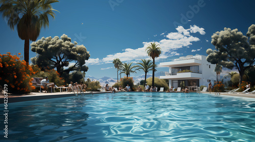  People enjoying a swimming pool